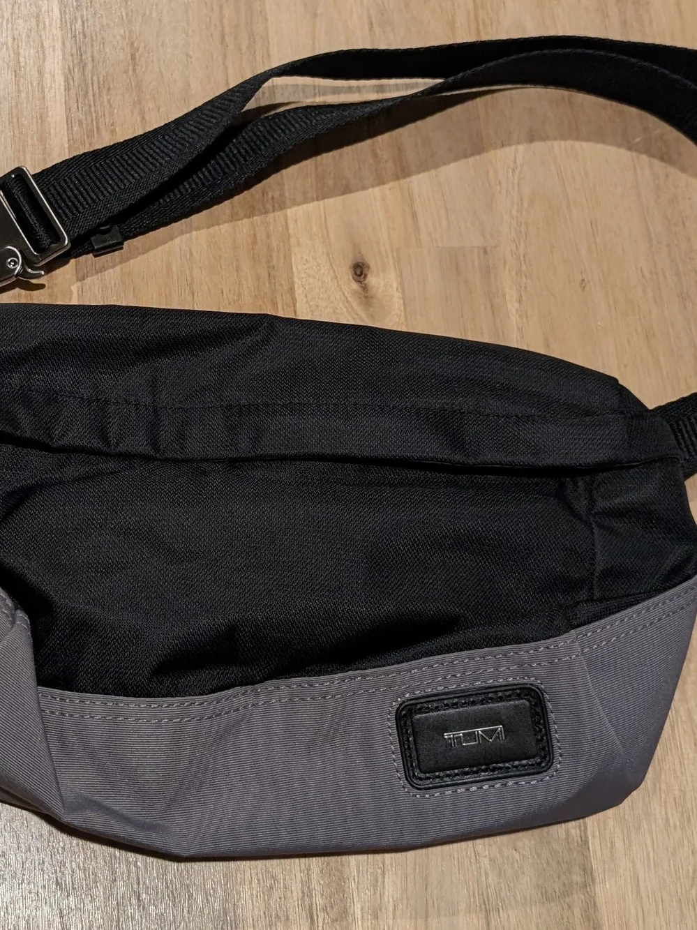 Tumi Black and Gray Men's Belt Bag with Adjustable Strap